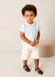 Faux Pocket Elasticated Waist Shorts in Ivory (12mths-4yrs) Shorts from Pepa London US