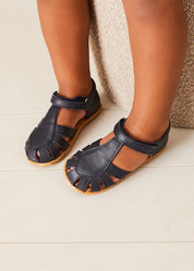 Leather Fishermans Sandals in Navy (21-27EU) SHOES from Pepa London US