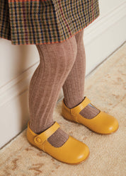 Leather Mary Jane Baby Shoes in Mustard (20-24EU) Shoes from Pepa London US