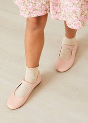 Leather Mary Jane Shoes in Pink (24-34EU) Shoes from Pepa London US