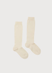 Plain high socks - Cream (0mths-10yrs) Socks from Pepa London US