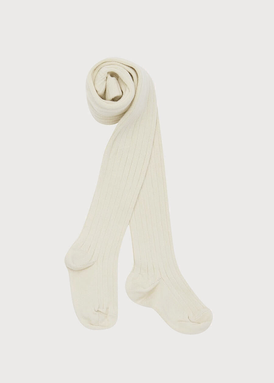 Beige Ribbed Tights (0mths-10yrs) Tights  from Pepa London US