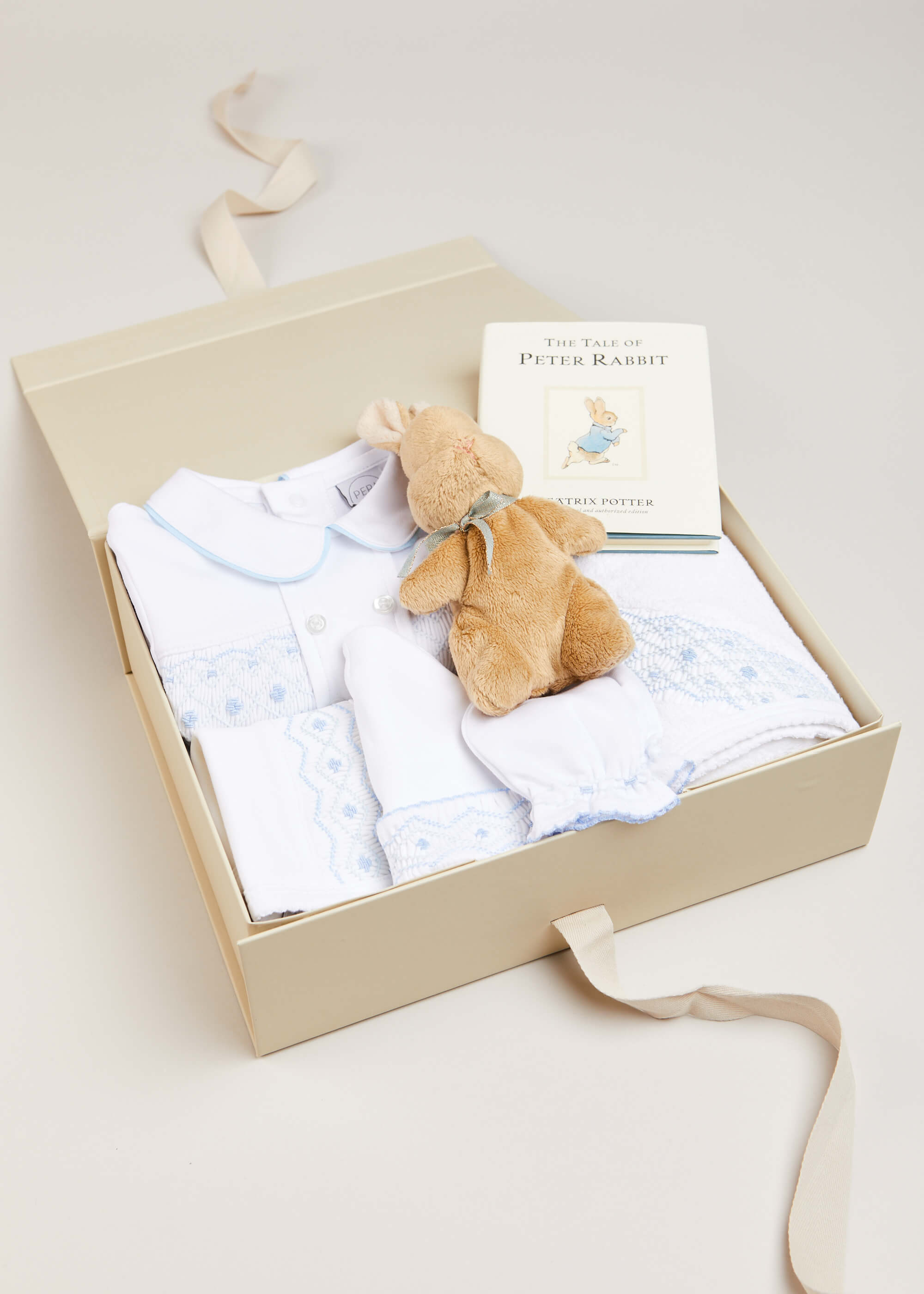 Newborn Hand Smocked Gift Set in Blue Look  from Pepa London US