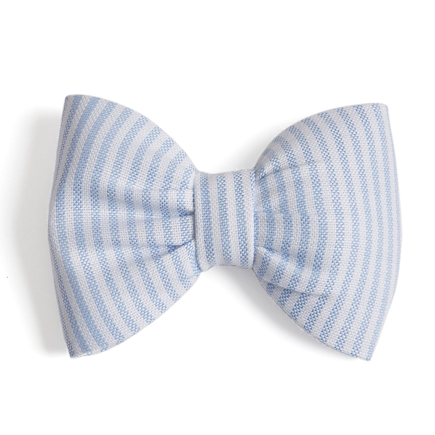 Big Bow Clip in Light Blue Oxford Stripes Hair Accessories from Pepa London US