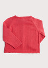 Openwork Cardigan in Raspberry Pink (6mths-10yrs) Knitwear from Pepa London US