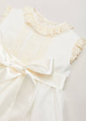 Lace Trim Fine Pleated Gown in Ivory (6-12mths) Dresses  from Pepa London US