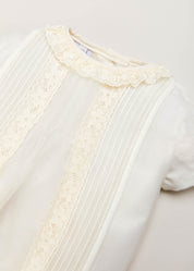 Cap Sleeve Lace Detail Romper in Ivory (3mths-2yrs) ROMPERS from Pepa London US