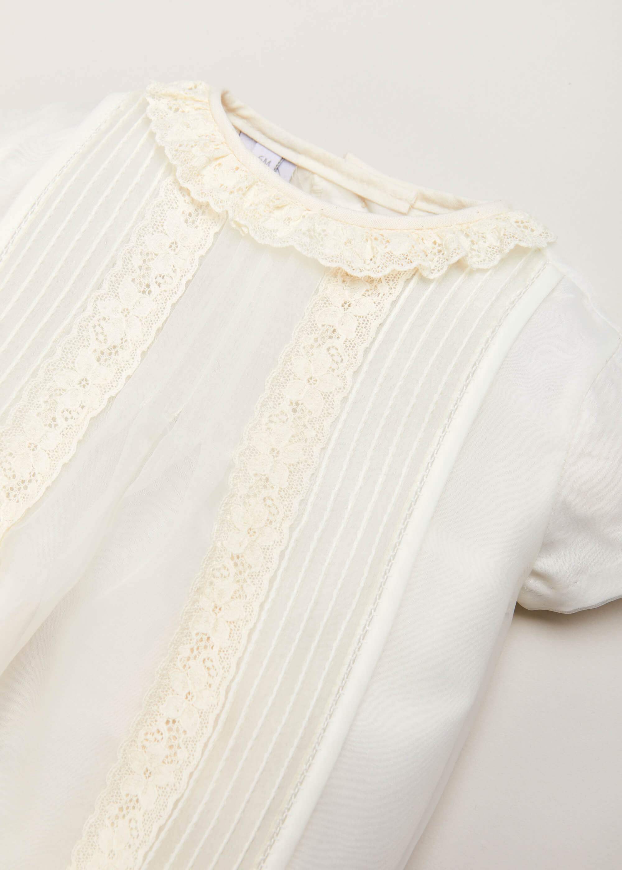 Cap Sleeve Lace Detail Romper in Ivory (3mths-2yrs) ROMPERS from Pepa London US