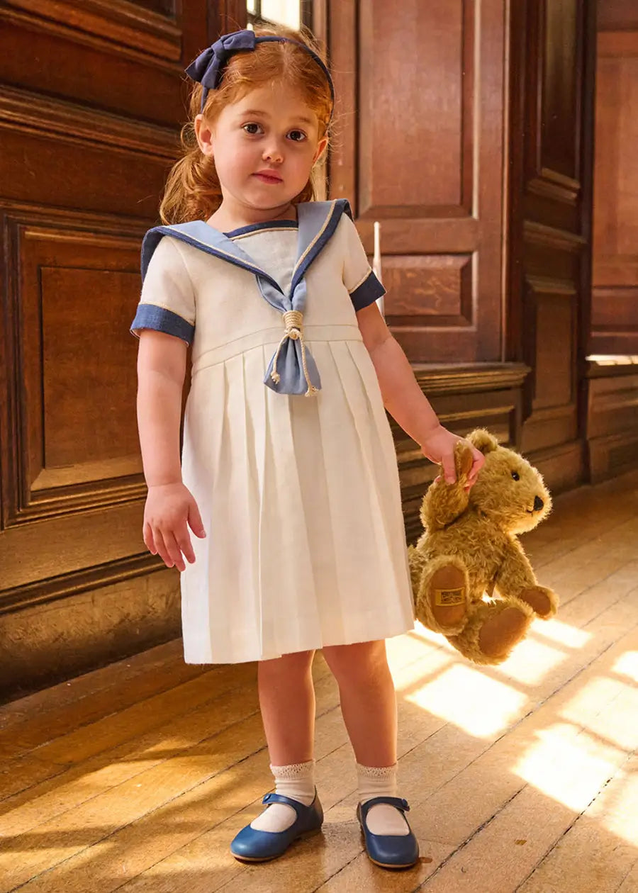 The Royal Mariner Dress in White (2-10yrs) Dresses from Pepa London US