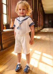 The Royal Mariner Two Piece Set in White (12mths-5yrs) TWO PIECE SETS from Pepa London US