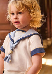 The Royal Mariner Two Piece Set in White (12mths-5yrs) TWO PIECE SETS from Pepa London US
