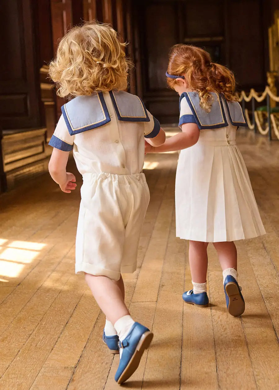 The Royal Mariner Two Piece Set in White (12mths-5yrs) TWO PIECE SETS from Pepa London US
