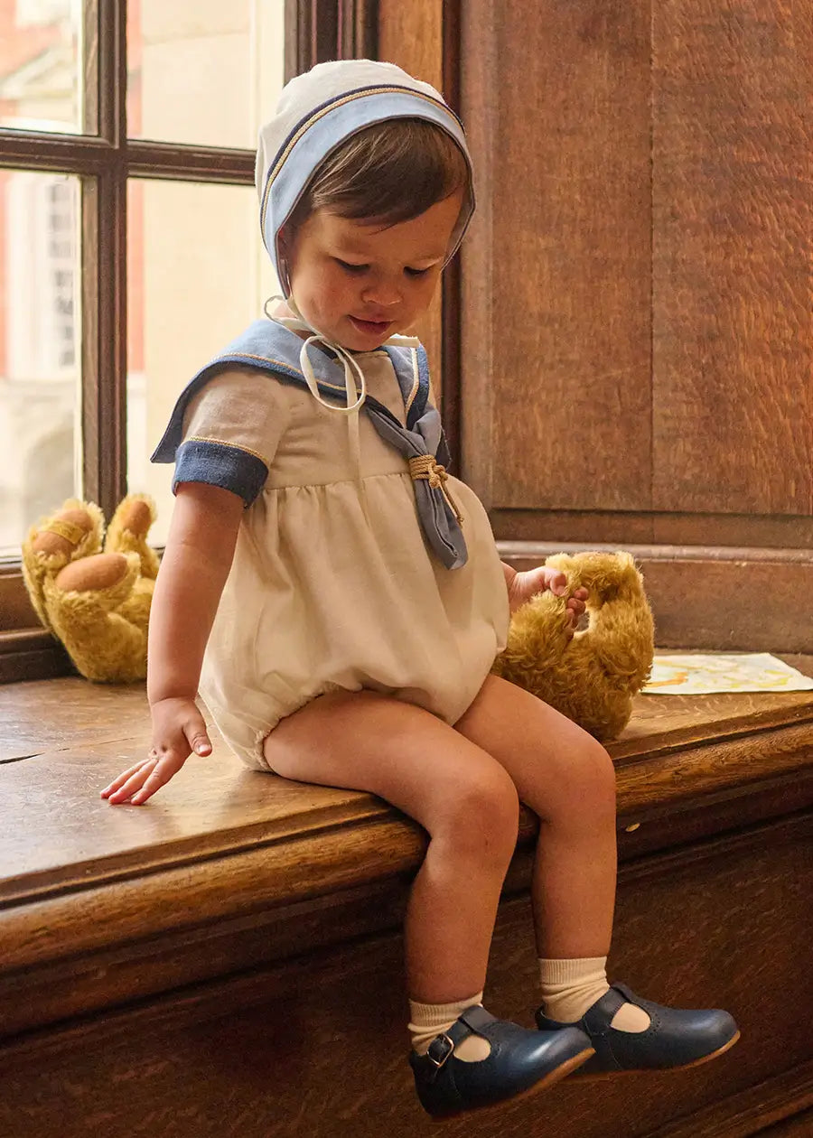 The Royal Mariner Romper in White (6mths-3yrs) Rompers from Pepa London US