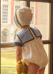 The Royal Mariner Romper in White (6mths-3yrs) Rompers from Pepa London US