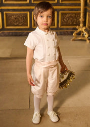 The Royal Silk Knickerbocker Three-Piece Set in Rose (2-6yrs) TWO PIECE SETS from Pepa London US