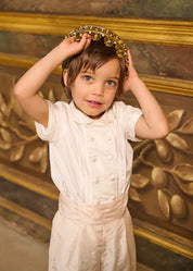 The Royal Silk Knickerbocker Three-Piece Set in Rose (2-6yrs) TWO PIECE SETS from Pepa London US