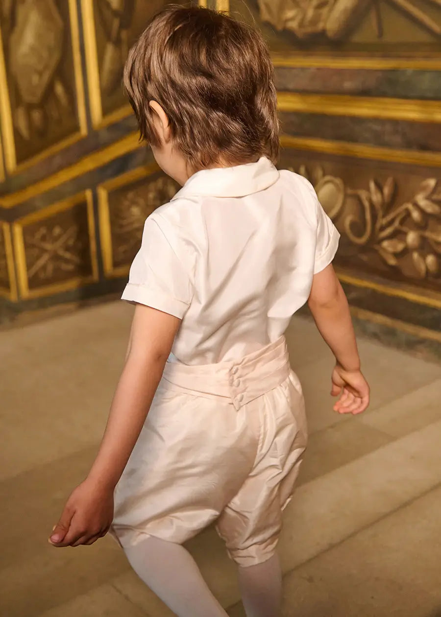 The Royal Silk Knickerbocker Three-Piece Set in Rose (2-6yrs) TWO PIECE SETS from Pepa London US