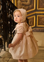 The Royal Silk Dress with Bloomers in Rose (6mths-3yrs) Dresses from Pepa London US