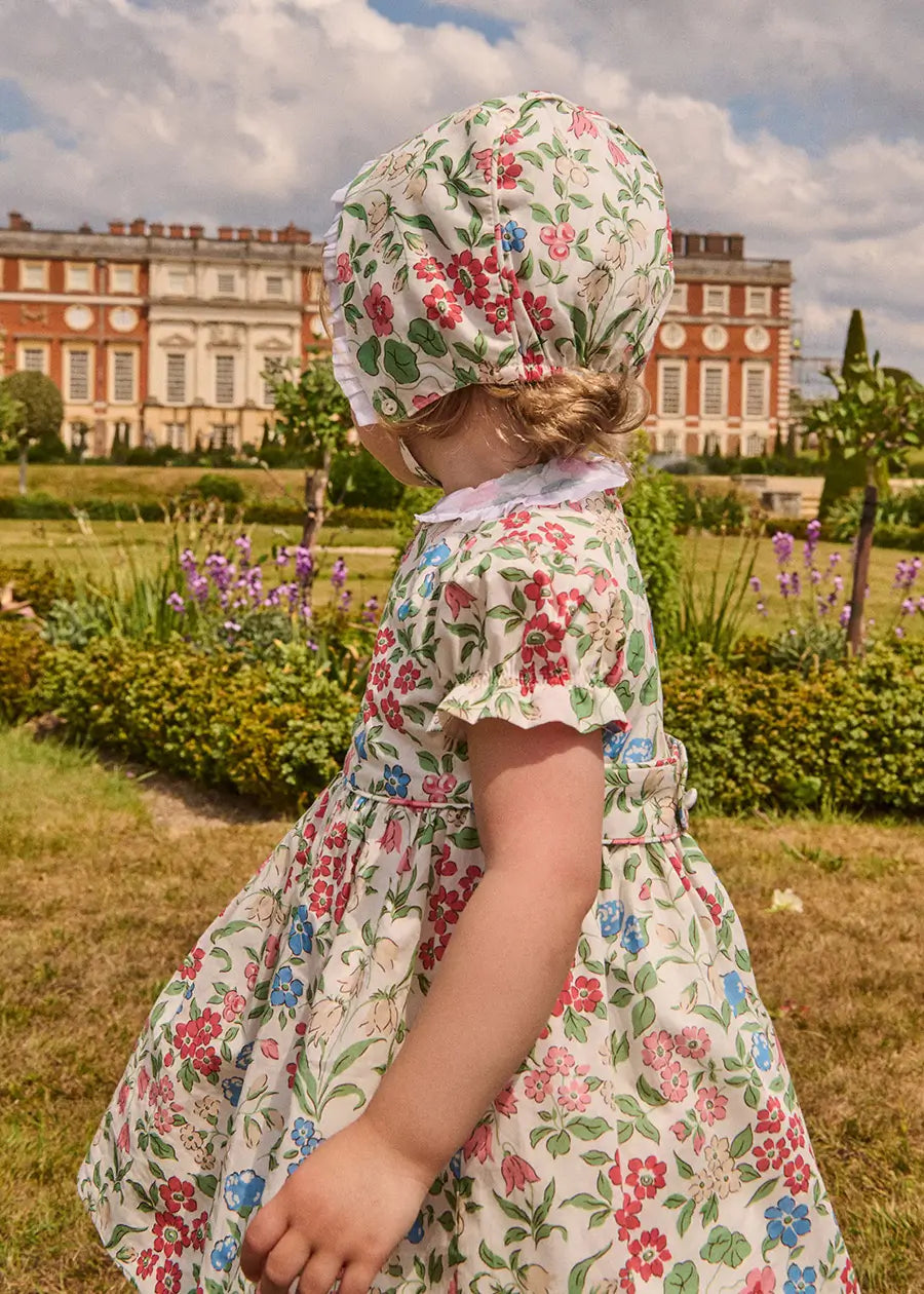The Royal Floral Dress with Bloomers in Cream Made with Liberty Fabric (6mths-3yrs) Dresses from Pepa London US