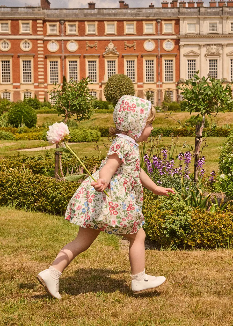 The Royal Floral Dress with Bloomers in Cream Made with Liberty Fabric (6mths-3yrs) Dresses from Pepa London US