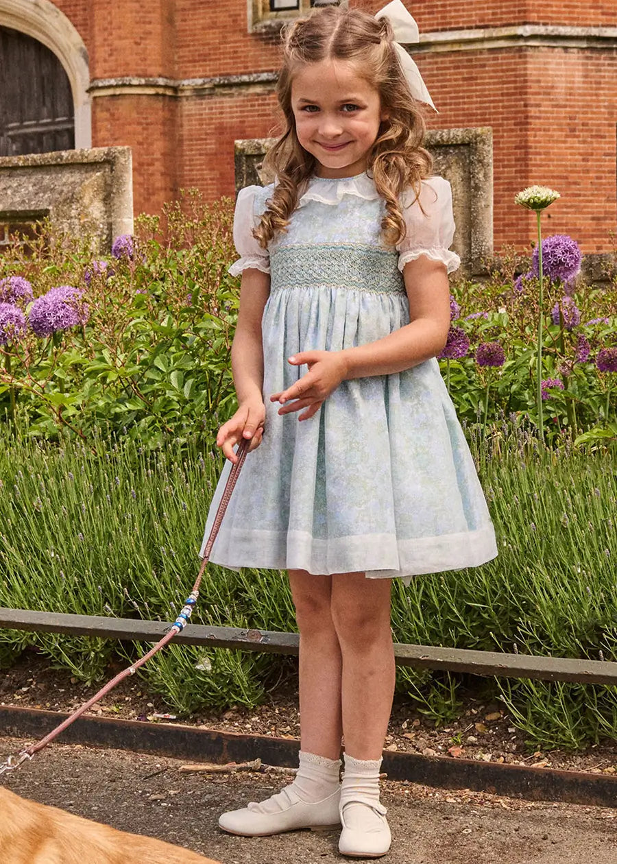 The Regency Floral Organza Dress in Green (2-10yrs) PRE-ORDER Dresses from Pepa London US