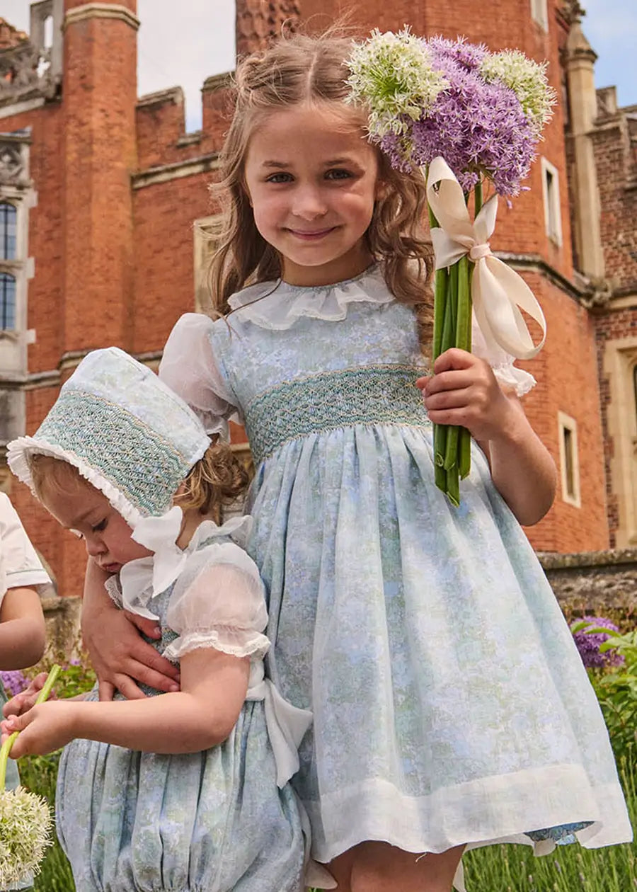 The Regency Floral Organza Dress in Green (2-10yrs) PRE-ORDER Dresses from Pepa London US