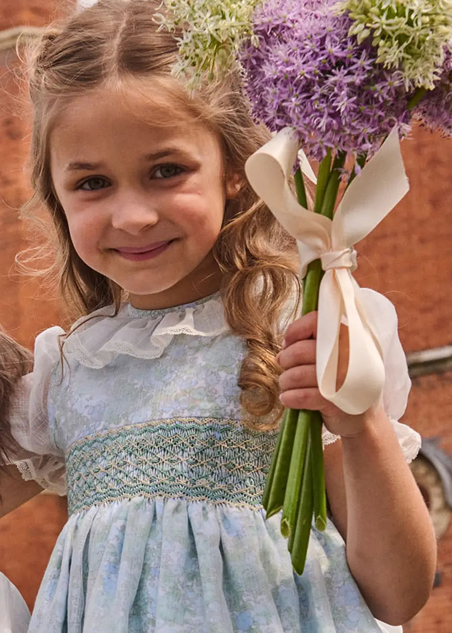The Regency Floral Organza Dress in Green (2-10yrs) PRE-ORDER Dresses from Pepa London US