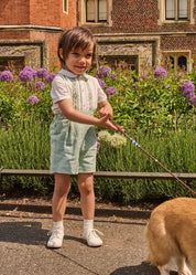 The Regency Floral Hand Smocked Two Piece Set in Green (12mths-5yrs) PRE-ORDER TWO PIECE SETS from Pepa London US