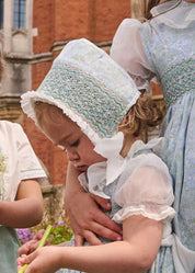 The Regency Floral Organza Bonnet in Green (S-M) PRE-ORDER Bonnets from Pepa London US