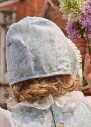 The Regency Floral Organza Bonnet in Green (S-M) PRE-ORDER Bonnets from Pepa London US