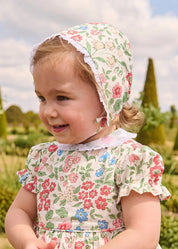 The Royal Floral Bonnet in Cream Made with Liberty Fabric (S-L) Bonnets from Pepa London US