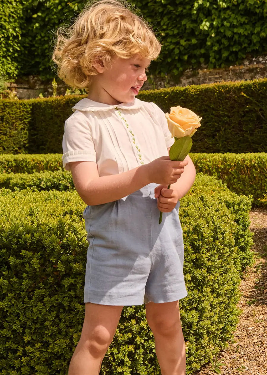 The Royal Embroidered Two Piece Set in Blue (12mths-5yrs) TWO PIECE SETS from Pepa London US