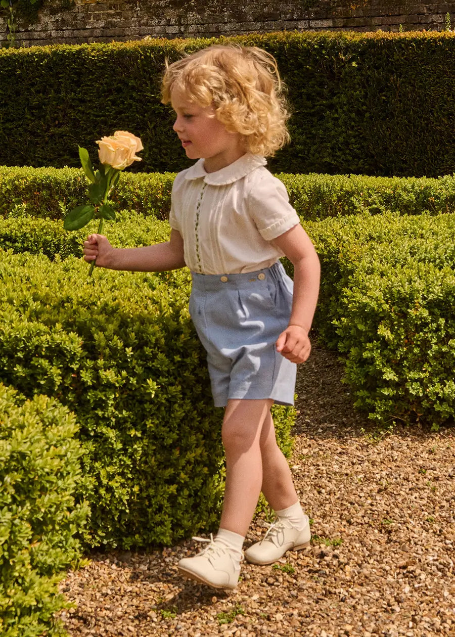 The Royal Embroidered Two Piece Set in Blue (12mths-5yrs) PRE-ORDER TWO PIECE SETS from Pepa London US