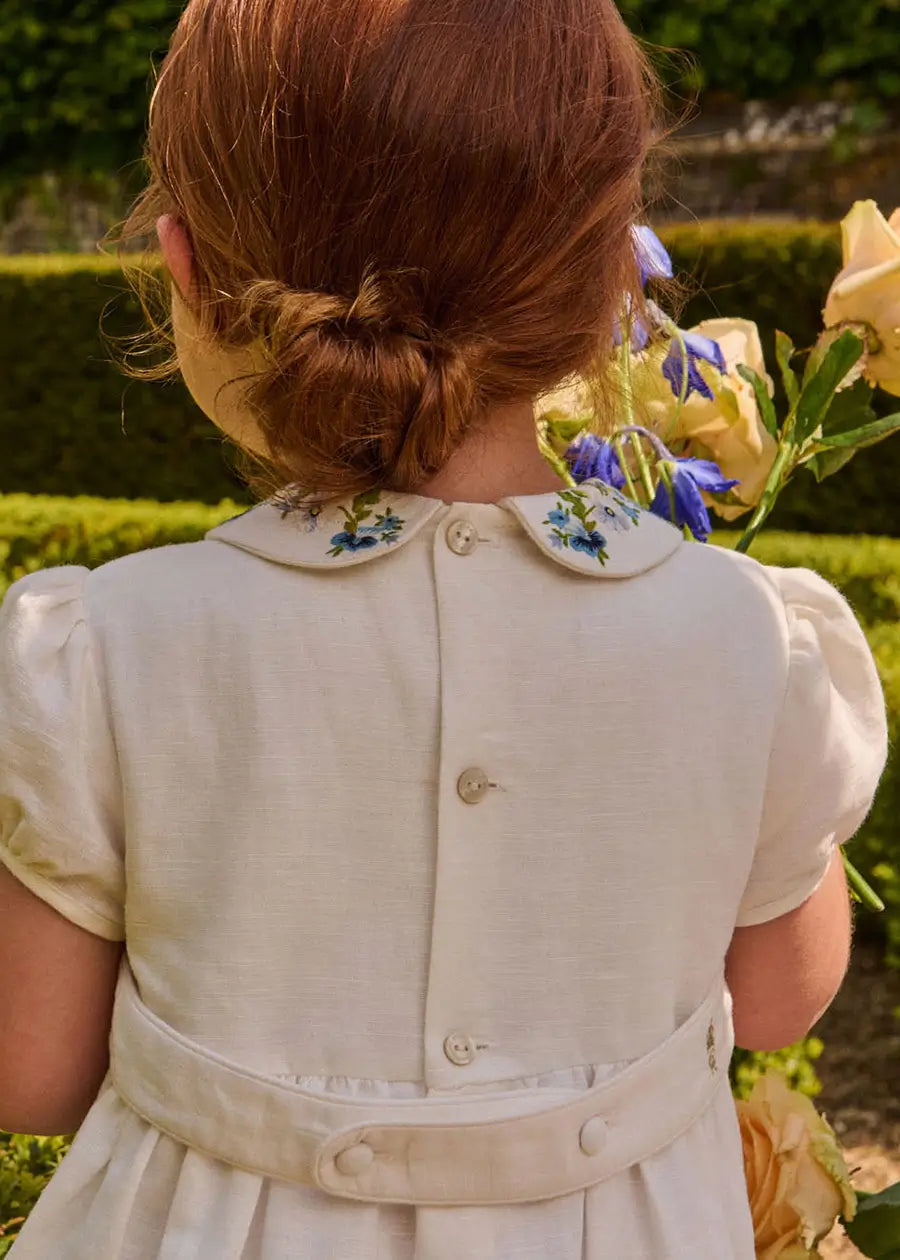 The Royal Embroidered Dress in White (12mths-10yrs) Dresses from Pepa London US