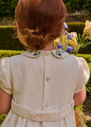 The Royal Embroidered Dress in White (12mths-10yrs) Dresses from Pepa London US