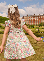 The Royal Floral Dress in Cream Made with Liberty Fabric (4-10yrs) Dresses from Pepa London US