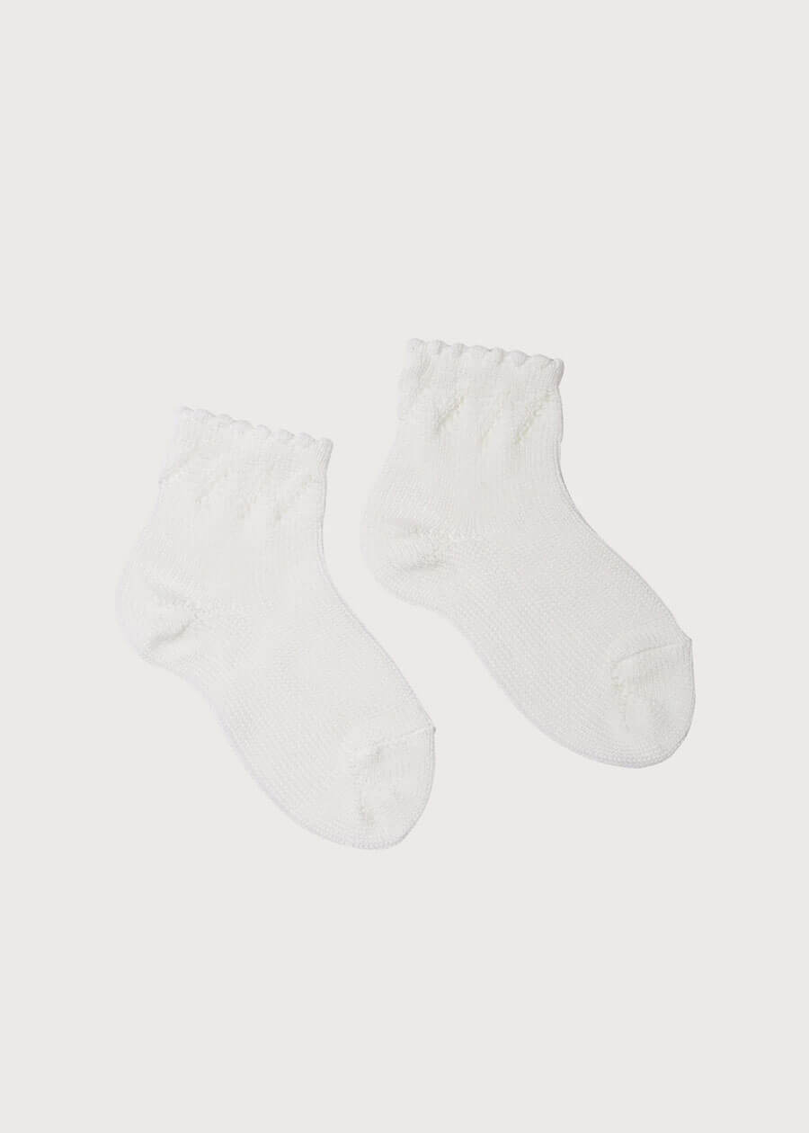 Openwork short socks Cream (0mths-6yrs) SOCKS from Pepa London US