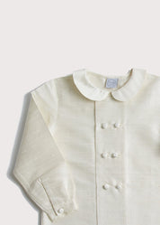 Boy's white double-breasted Peter Pan collar silk shirt (12mths-10yrs) SHIRTS from Pepa London US
