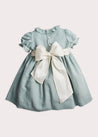 Handsmocked Flower Girl Occasion Dress in Teal & Ivory (12mths-8yrs) Dresses  from Pepa London US