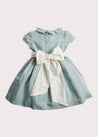 Teal Flower Girl Occasion Dress with Ivory Sash (12mths-10yrs) Dresses  from Pepa London US