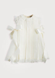 Cream Panelled Christening Gown (3mths-5yrs) Dresses from Pepa London US