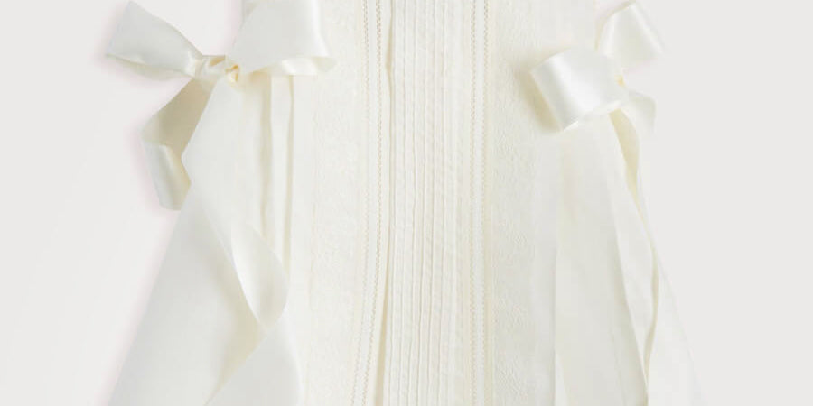 Cream Panelled Christening Gown (3mths-5yrs) Dresses from Pepa London US