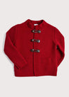 Toggle Fastening Knitted Cardigan in Red (12mths-10yrs) Knitwear  from Pepa London US