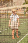 Light Striped Linen Shorts With Braces in Beige (18mths-4yrs) Shorts  from Pepa London US