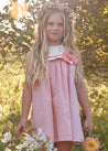 Linen Blend Trapeze Dress in Peach Orange (12mths-6yrs) Dresses  from Pepa London US