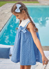 Broderie Anglaise Sleeveless Trapeze Dress in Blue (12mths-10yrs) Dresses  from Pepa London US