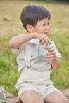 Button Detail Shorts with Braces in Beige (12mths-3yrs) Shorts  from Pepa London US