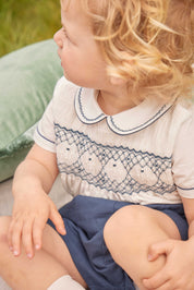 The French Blue Hand Smocked Two-Piece Set Baby Boy Look Look  from Pepa London US