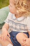 The French Blue Hand Smocked Two-Piece Set Baby Boy Look Look  from Pepa London US