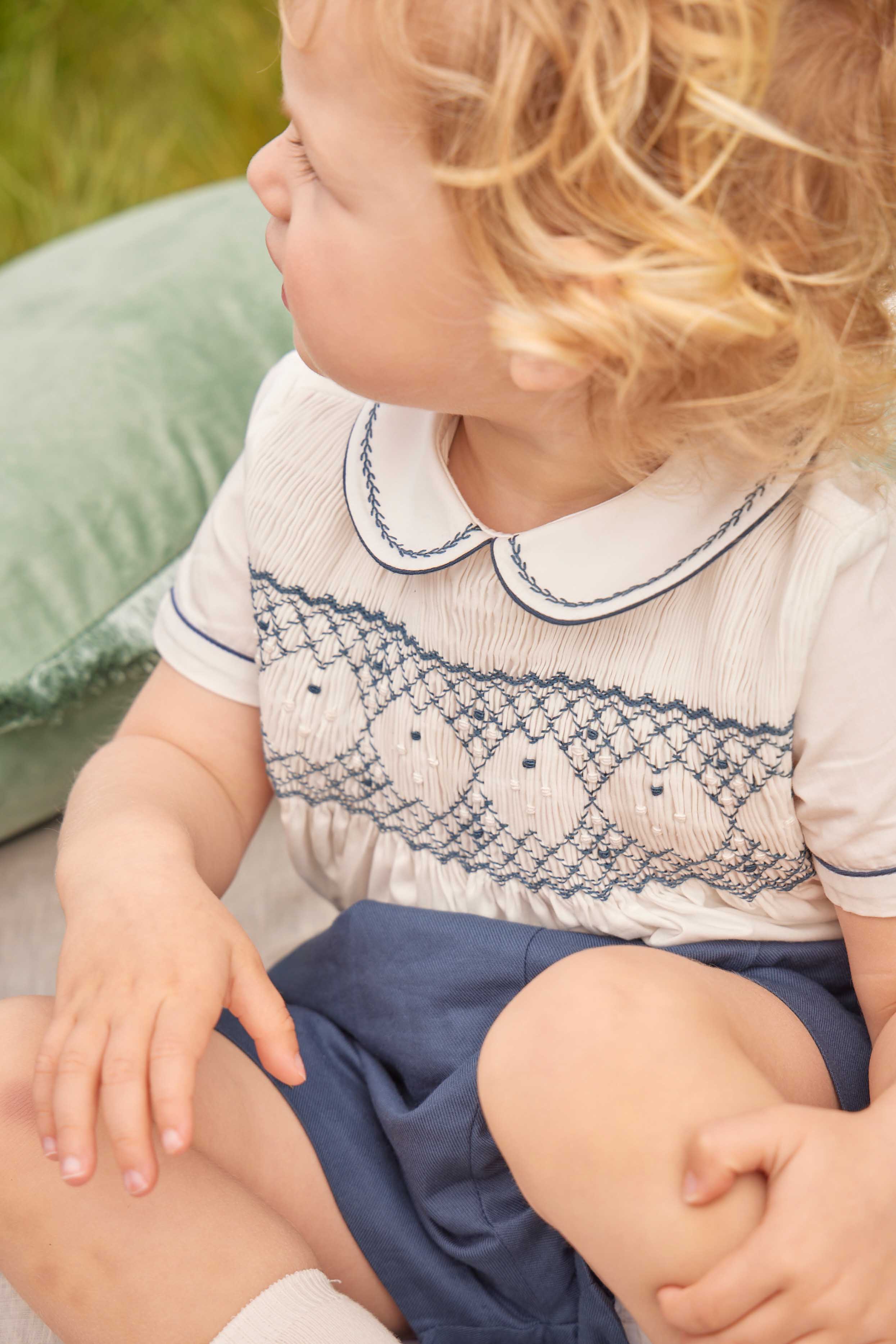 The French Blue Hand Smocked Two-Piece Set Baby Boy Look LOOK from Pepa London US